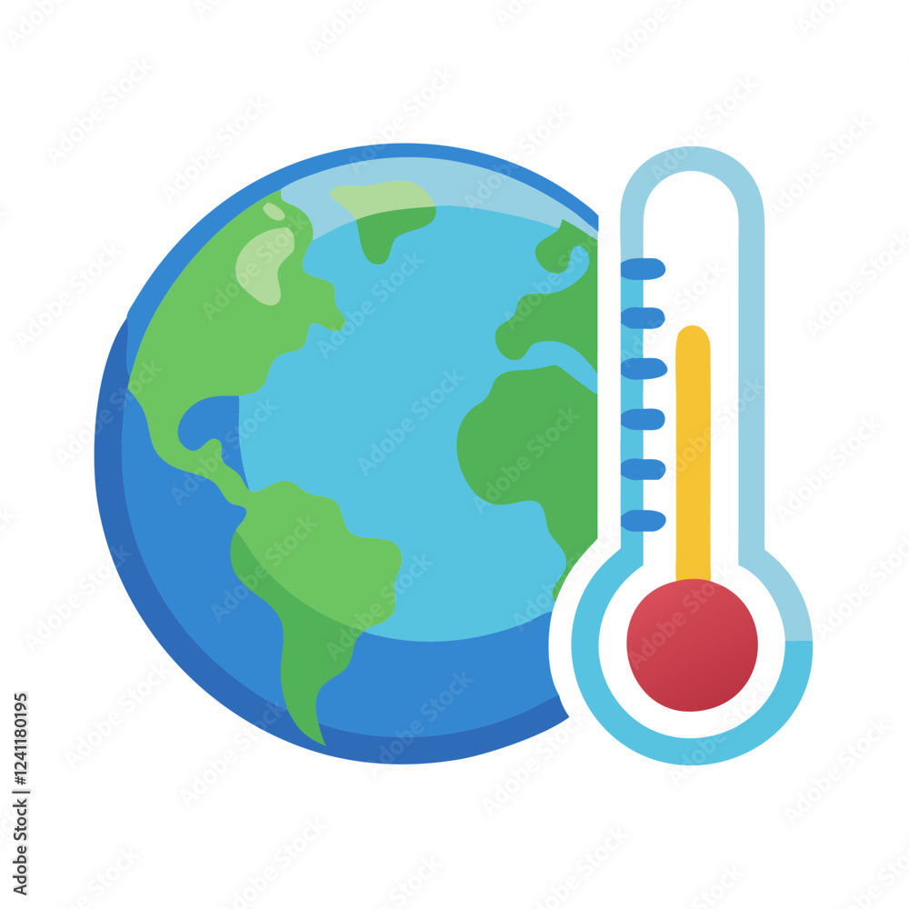 Global warming concept with earth and thermometer Global warming concept with earth and thermometer