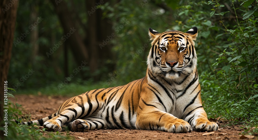 Majestic Bengal Tiger in its Natural Habitat Majestic Bengal Tiger in its Natural Habitat