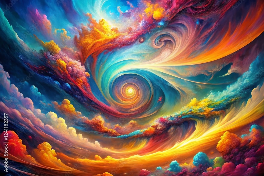 Panoramic Abstract Fractal Art Painting Background - Creative Graphic Design Element Panoramic Abstract Fractal Art Painting Background - Creative Graphic Design Element