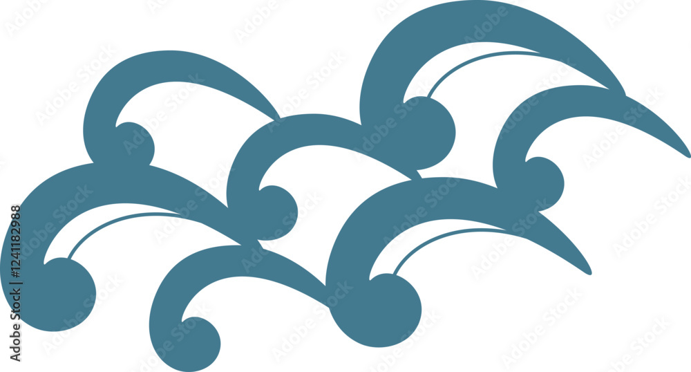 Naklejka premium 和風の波