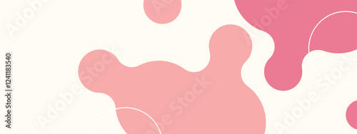 Trendy abstract background. Pink blob design. Long banner template for social networks.