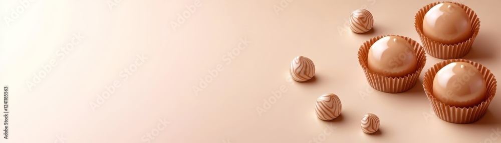 Delicious chocolates on a pink background, sweet treat for every occasion sweet Delicious chocolates on a pink background, sweet treat for every occasion sweet