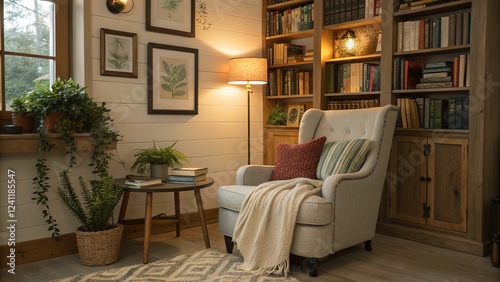 Wallpaper Mural A cozy reading nook. Generative AI.  Torontodigital.ca