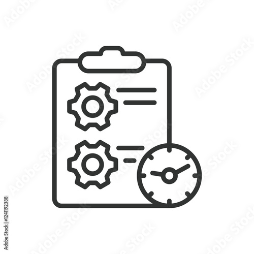 Project, icon in line design. Project, task, plan, timeline, goal, strategy, management on white background vector. Project editable stroke icon