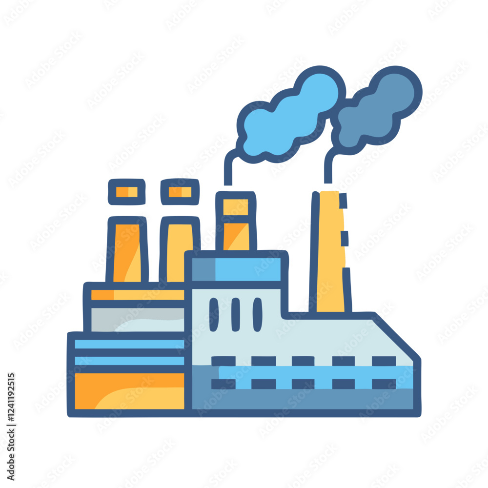 Obraz premium Factory industry smoke emissions icon