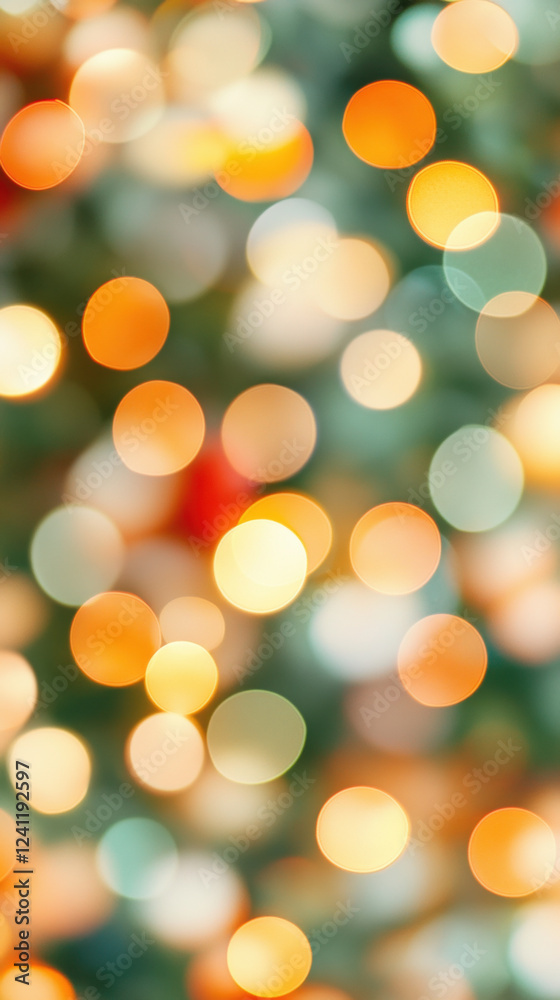 Obraz premium Festive bokeh lights in warm tones with blurred circular patterns