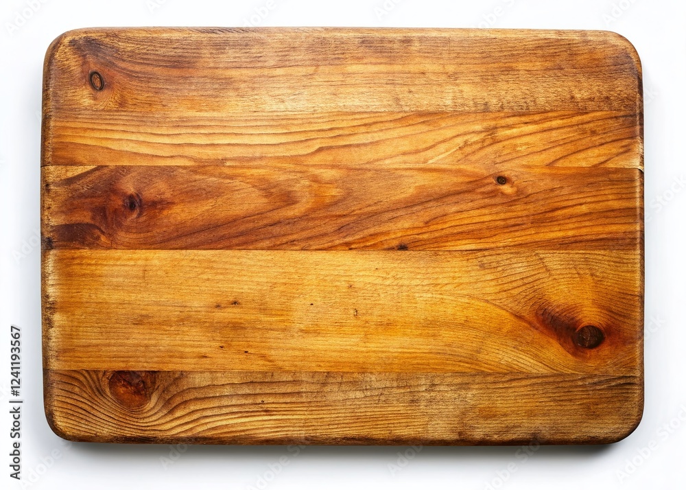 Rustic Wooden Cutting Board Isolated on White Background - Low Light Photography Stock Photo Rustic Wooden Cutting Board Isolated on White Background - Low Light Photography Stock Photo