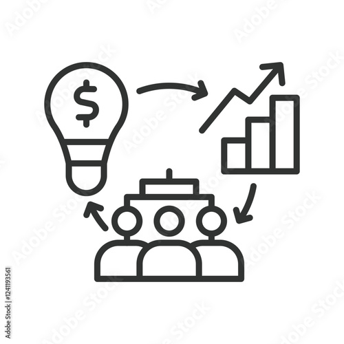 Business, icon in line design. Business, corporate, company, commerce, startup, growth, entrepreneurship on white background vector. Business editable stroke icon