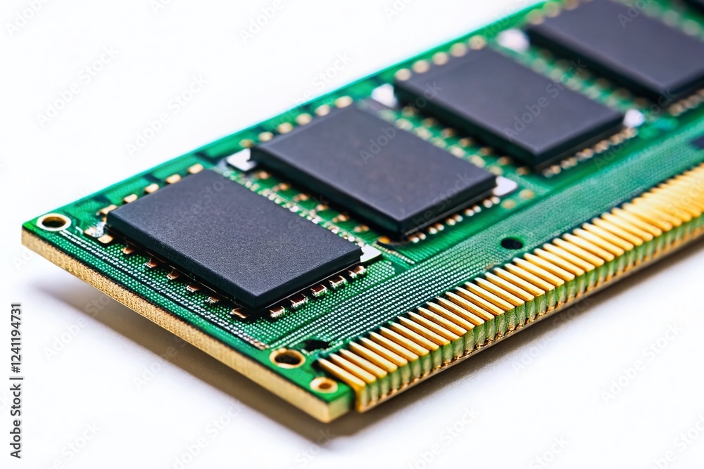 RAM Module, Computer Memory, Isolated White Background, DDR Memory, PC Component Stock Photo RAM Module, Computer Memory, Isolated White Background, DDR Memory, PC Component Stock Photo