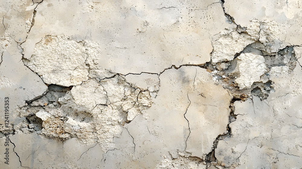 Naklejka premium Cracked and Peeling Concrete Wall with Texture and Detail