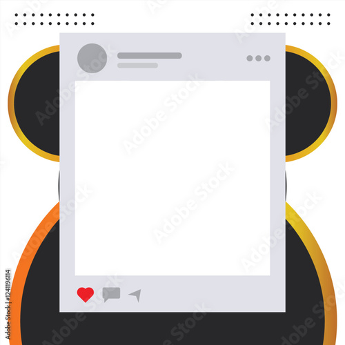 A white background with a black and orange face with a heart on it