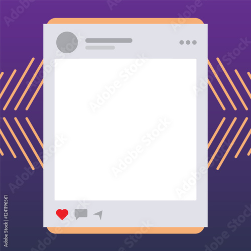 A white frame with a red heart in the center