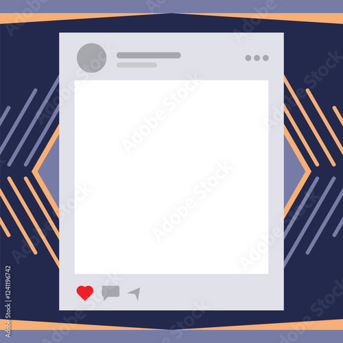 A white frame with a red heart in the center