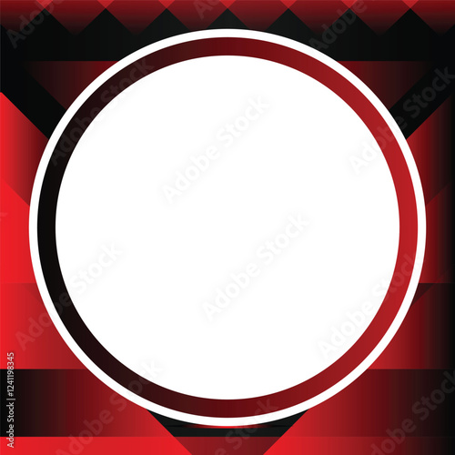 Modern Red and Black Gradient Frame Design With Circular Transparent Center