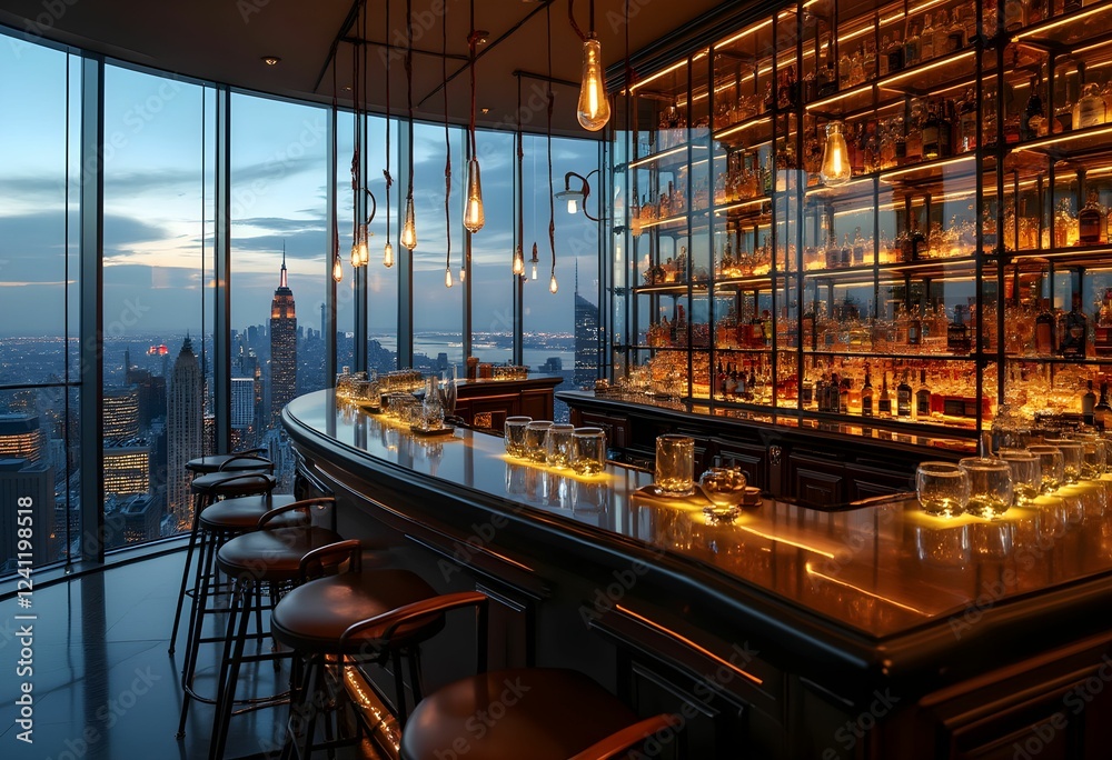 Fototapeta premium Elegant Whisky Tasting Experience Illuminated by Sunlight
