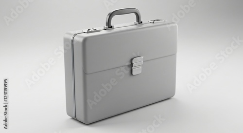 A sleek silver metal briefcase with a sturdy handle and secure lock, designed for professionals, business travel, and secure document storage. Durable and stylish for modern use.