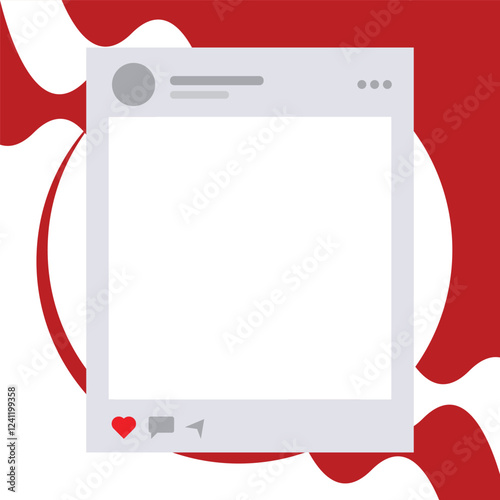Social Media Photo Post Template With Transparent Background and Decorative Elements