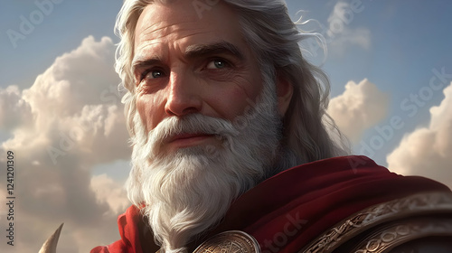 Wise Elder Gazes Upon Serene Skies:  Ancient One Contemplates Destiny Peacefully