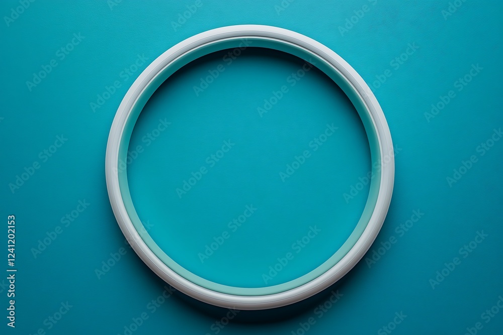 White Circular Frame on Teal Background White Circular Frame on Teal Background