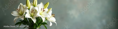 Cross-shaped arrangement of white lilies in a vase, arrangement,