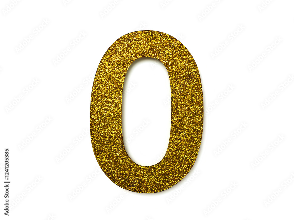 3d golden number 0 isolated without glitter background 3d golden number 0 isolated without glitter background