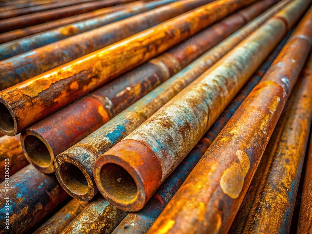 Rusty Industrial Pipe and Tubing Scrapes - Grunge Texture Stock Photo Rusty Industrial Pipe and Tubing Scrapes - Grunge Texture Stock Photo
