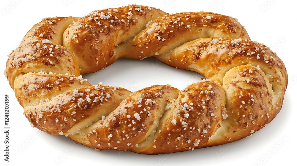 Freshly baked pretzel with coarse salt Freshly baked pretzel with coarse salt