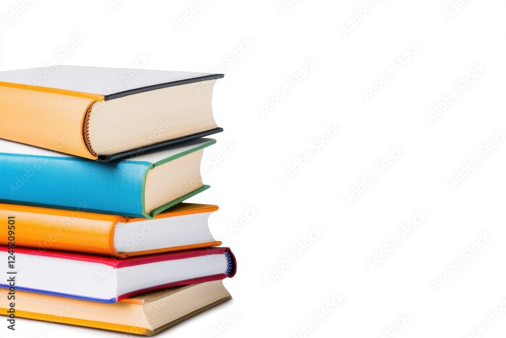 Stack of Colorful Books on a White Background for Education Concept Stack of Colorful Books on a White Background for Education Concept