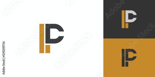 PC logo design is sophisticated and unique with black and gold accents photo