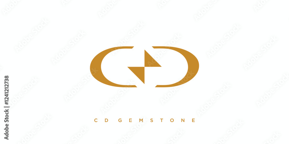 The CD gemstone logo design is luxurious and elegant with gold accents The CD gemstone logo design is luxurious and elegant with gold accents