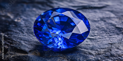 High-gloss blue sapphire stone background with deep oceanic gemstone tones.