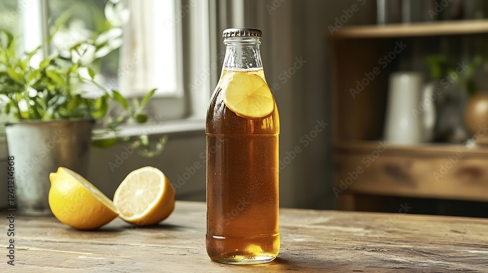 Ginger ale in a retro glass bottle Ginger ale in a retro glass bottle