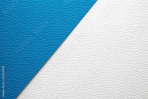 colored minimalistic diagonal background of white and blue paper , isolated on white background,  , copy space for text,