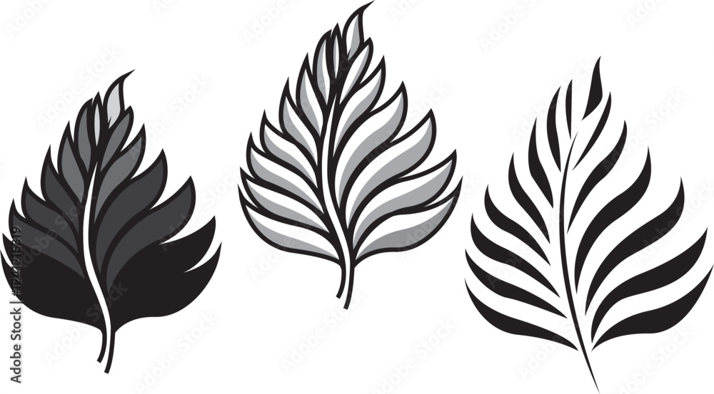 Obraz premium set of leaf silhouettes