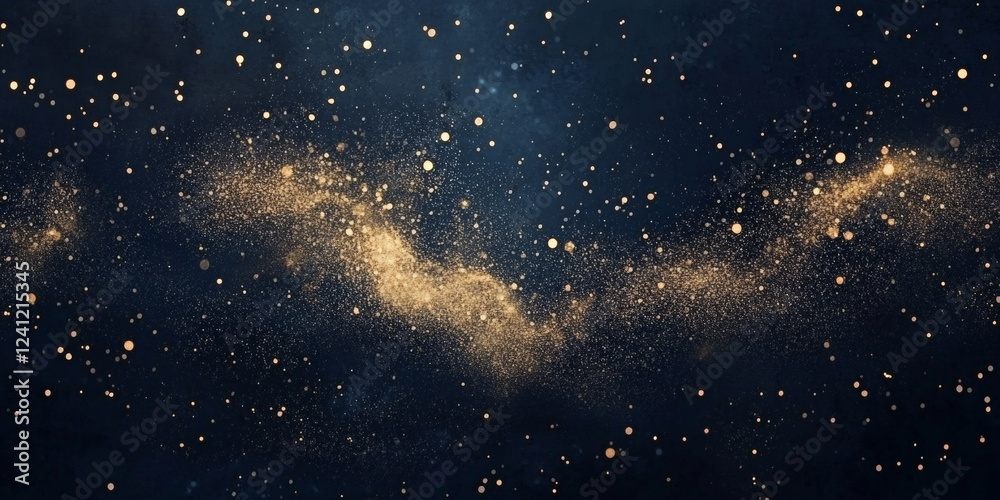 Obraz premium Midnight navy with delicate golden sparkles, celestial luxury texture, soft and elegant aesthetic