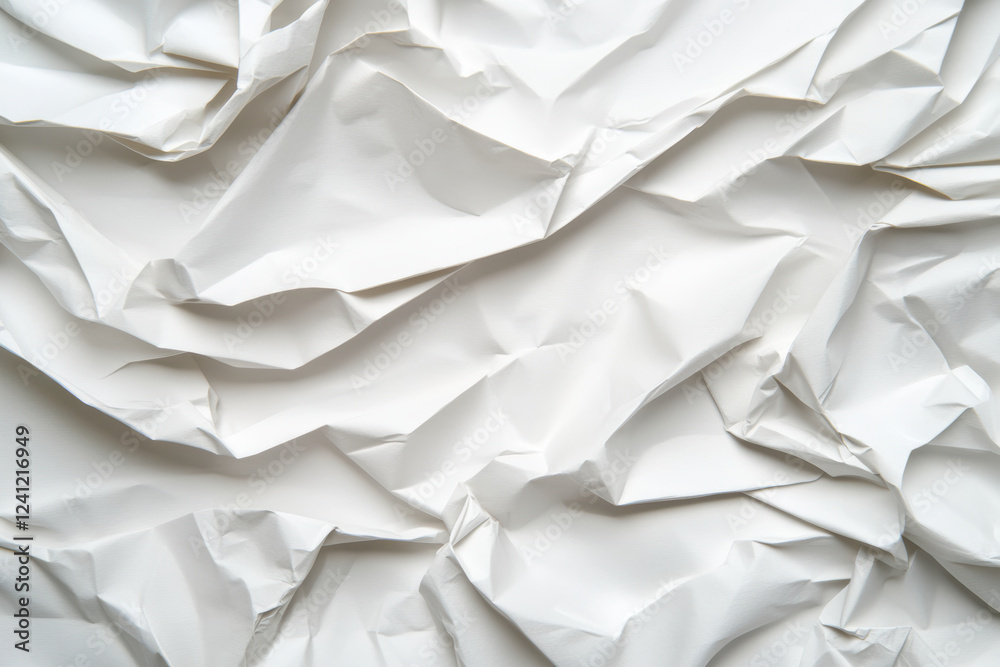 Obraz premium Crumpled white paper texture background for design and creativity projects