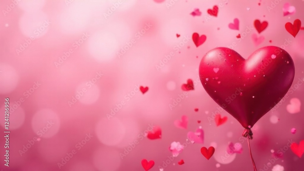 Happy Valentine Day Poster Design in Pink Background Theme. Banner for Valentine Day. Place for the text. Romantic background Happy Valentine Day Poster Design in Pink Background Theme. Banner for Valentine Day. Place for the text. Romantic background