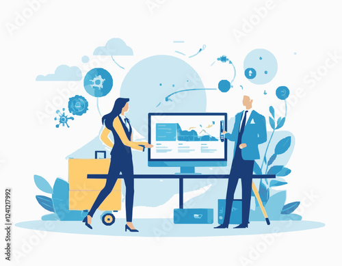 AI Revolutionizing Business Operations Vector