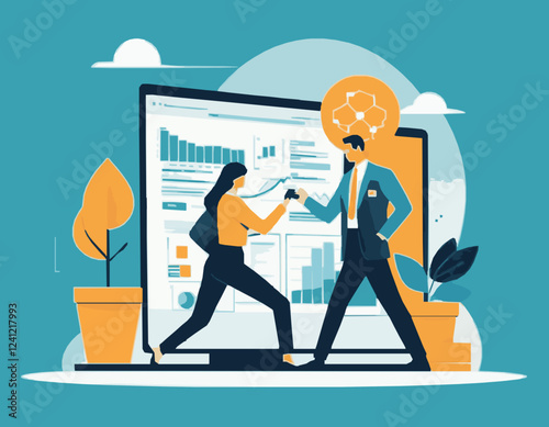 AI Revolutionizing Business Operations Vector