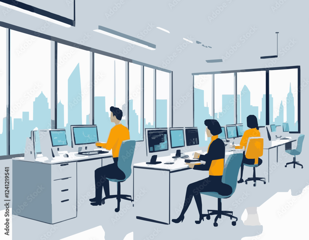 Modern Workplace Automation and AI Concept