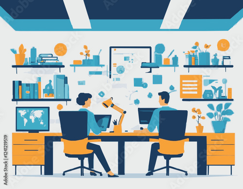 Modern Workplace Automation and AI Concept
