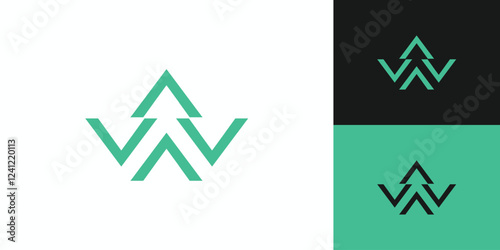 The pine W logo design is unique and elegant
