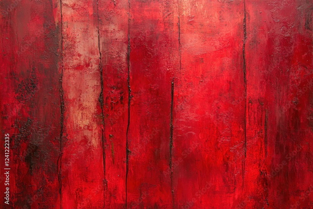 Obraz premium Abstract Red Texture Background with Vertical Stripes and Brush Strokes