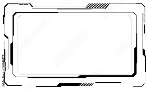 HUD frames black user interface elements design modern technology futuristic control panel screen digital hologram window gaming menu touching cyber monitor set white background vector