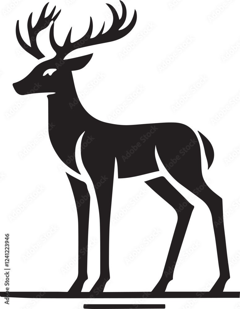 Fototapeta premium Minimalist Deer Silhouette Vector Illustration