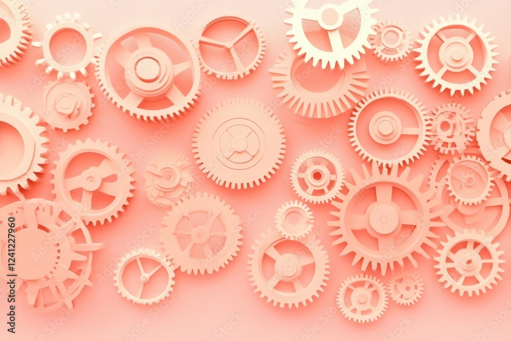 peach-colored gears background, elegantly arranged to create a harmonious composition, symbolizing innovation and the mechanics of thought in a visually appealing context peach-colored gears background, elegantly arranged to create a harmonious composition, symbolizing innovation and the mechanics of thought in a visually appealing context