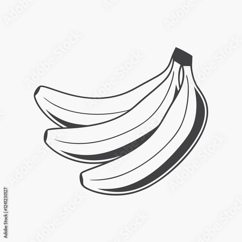 Simple and Clean Banana Icon for Organic Products. photo