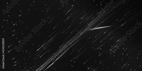 An all-black backdrop featuring subtle, minimalist comet trails, Celestial and flowing layout