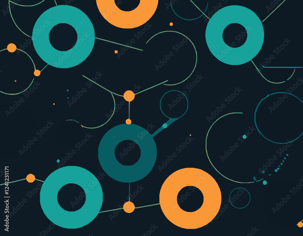 Obraz premium Futuristic Blockchain Technology Abstract Background