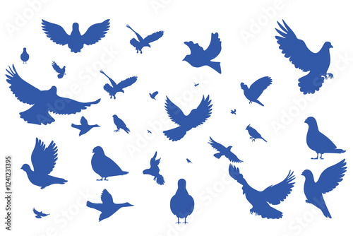 Bird silhouette set